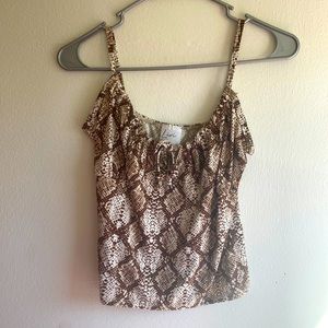 snakeskin print cropped tank